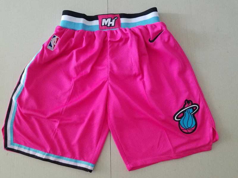  Men 2022 NBA Miami Heat pink shorts style 2->miami heat->NBA Jersey